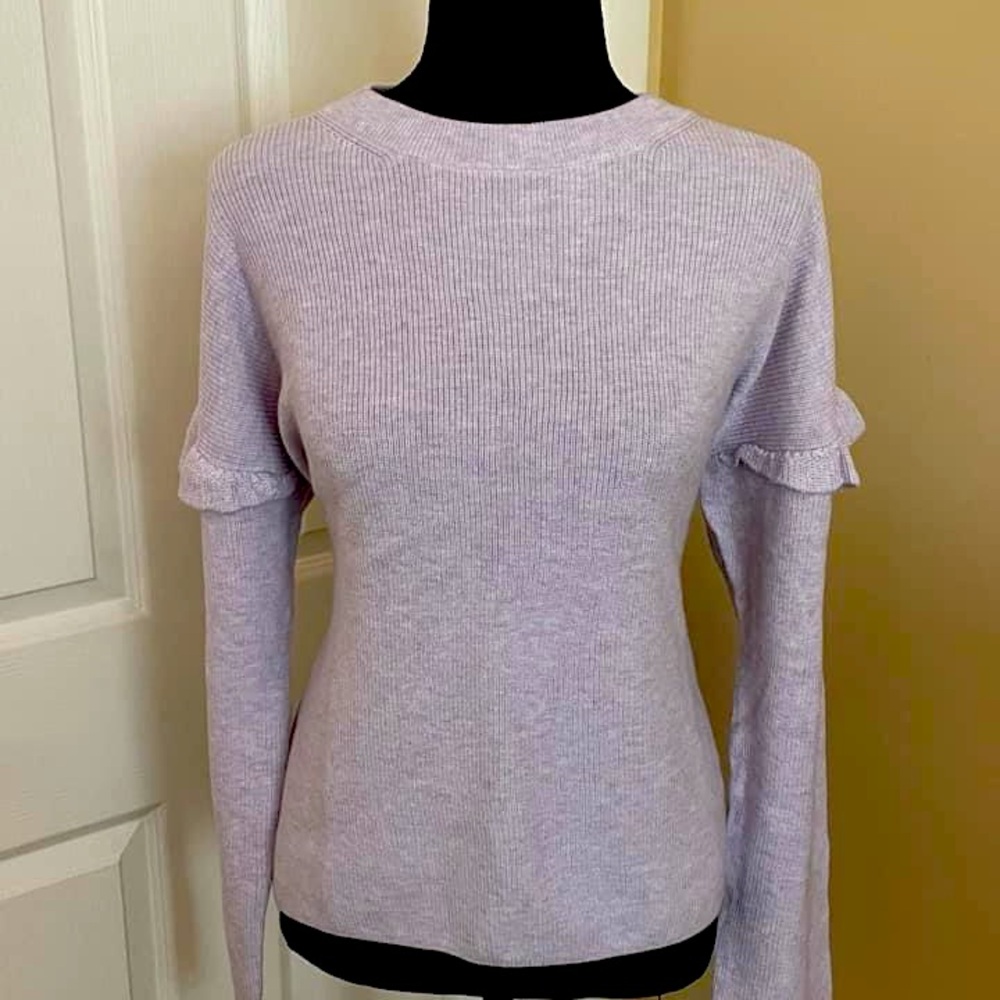 NWT - J. Crew Factory XL Ruffle-Sleeve Sweater in Heather Thistle